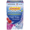 Emergen-C Hydration + Sportgetränk Mischung mit Vitamin C (18 Zähler, Himbeer Geschmack), Elektrolyt-Replikation, 0.33 Unze Pulver-Packets