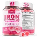 Eisengummis für Damen und Herren - Eisenbisglycinat mit Vitamin C Folate B12 Zink für Erwachsene, Kaubares Eisen für Iron Deficiency, Energy Boost, Non-Constipating & After Taste, Sugar-Free 1 Pack
