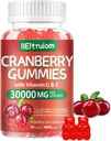 Cranberry Gummies Urinary Tract Gesundheit für Damen und Herren, 50X Konzentrat Extrac, Vitamin C & E, Cranberry Gummies für Frauen mit Hibiscus zur Unterstützung von Immun, 60 Zähler