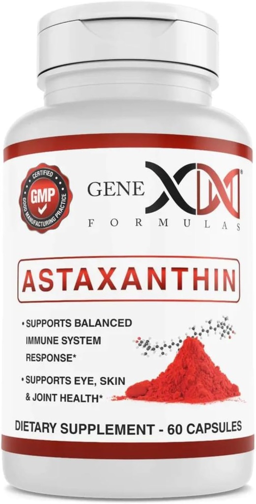 GENEX 12mg Astaxanthin Softgels (60 Kapseln) Natürliches Antioxidans für Augen-, Haut- und Gelenkgesundheit und Immununterstützung - Glutenfrei, Non-GMO (60 Tage Versorgung)