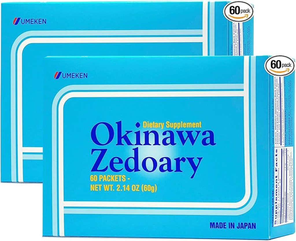 Umeken Okinawa Zedoary Lila und weiße Kurkuma mit fermentierten Kohlextrakt, Gut-Gesundheitsergänzungsmittel für Frauen und Männer, Zedoary Root, Kurkuma-Ergänzung, 60 Count, Pack von 2