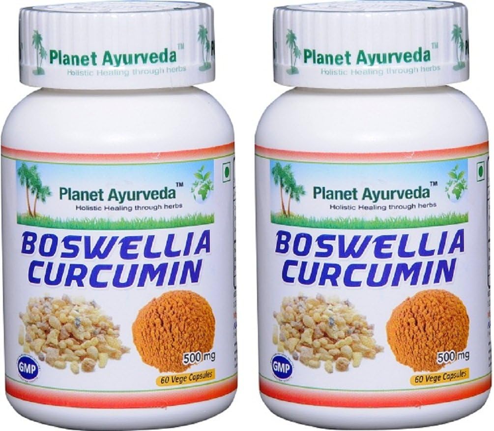 Planet Ayurveda Boswellia Curcumin, 500mg Veg Kapseln - 2 Flaschen