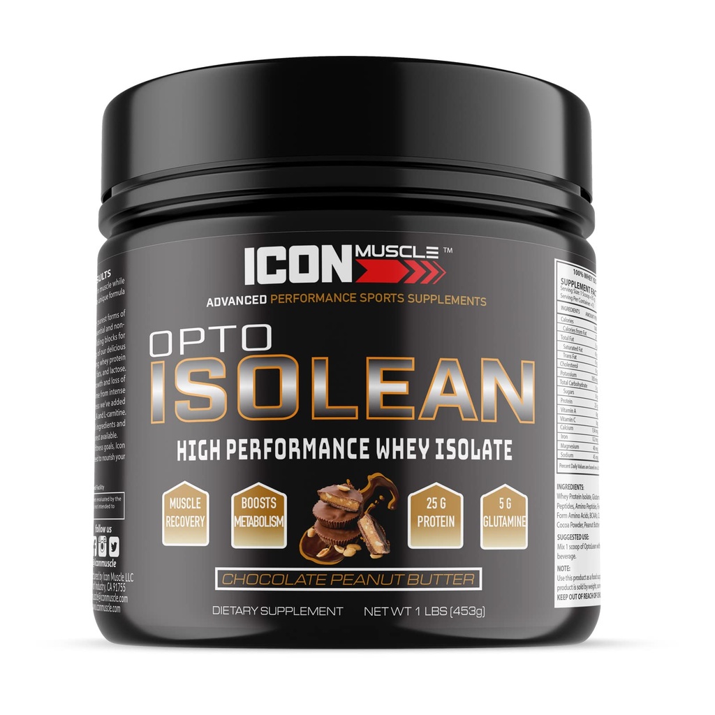 Isolean Whey Protein Isolate Pulver, Vanille, Schokolade, Erdbeere, Kekse & Creme, Gesalzene Karamell, Schokolade Minze, Schokolade Erdnussbutter, 1 Pfund (Chocolate Erdnussbutter)