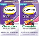 Caltrate Chewables 600 Plus D3 Plus Minerals Kalzium Vitamin D Beilage, Kirsche, Orange und Frucht Punch - 60 Count (Pack von 2)