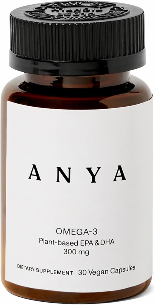 ANYA Omega 3 mit 300mg DHA und EPA, Clean Ingredients, Non-GMO, 100% Vegan, Gluten, Soja und Dairy kostenlos. Ergänzung für Frauen, Pränatales postnatales Vitamin für Stillen und Lactationsunterstützung