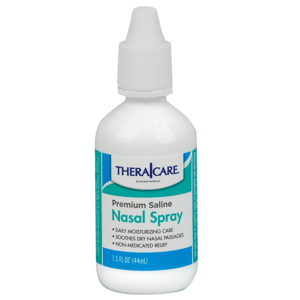 Thera Care Nasal Spray de Saline Premium 1,5 fl oz. Solution non médicamentée sans danger pour les adultes et les enfants.