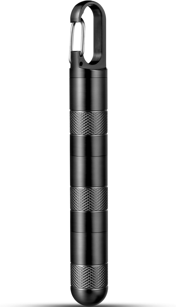 Micro Pille Halter Schlüsselanhänger Titan Pille Case für Geldbeutel kleine Pille Container Reisen Schwarz Pille Box Medizin Flasche Organizer für Vitamin Fish Oil Supplement