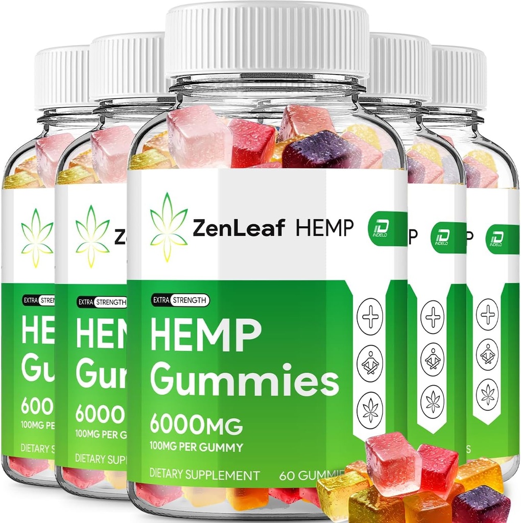 Zen Blatt Hanf Gummis - mit Hanf Seed Extrakt ZenLeaf Hanf Gummis Tinnitus Kräuterergänzung, Gesundheit und Wellness Unterstützung, Alle natürlichen Zen Blatt Hanf Gummy (5 Pack - 300 Gummis)