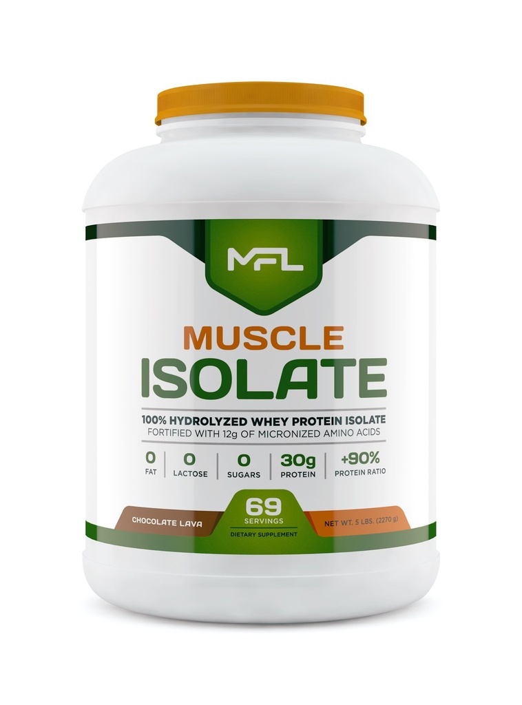 MFL 100% Isolate Protein l 30g of Protein l 12g Amino Acids l Keto Friendly l Low Carbs l 5 lbs. (Chocolate Lava)