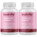 BESTVITE Choline Inositol 500mg (240 vegetarische Kapseln) (120 x 2) - keine Stearaten - kein Dicalciumphosphat - keine Füllstoffe - Vegan - Non GMO - Glutenfrei