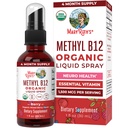 MaryRuth Organics Vitamin B12 Flüssiges Spray | Vegan, Non-GMO, Gluten-Free | USDA Organic Supplement | Energie & Nervous System Unterstützung | B12 Vitamine für Frauen & Männer | 1.500 mcg | 1 Fl Oz