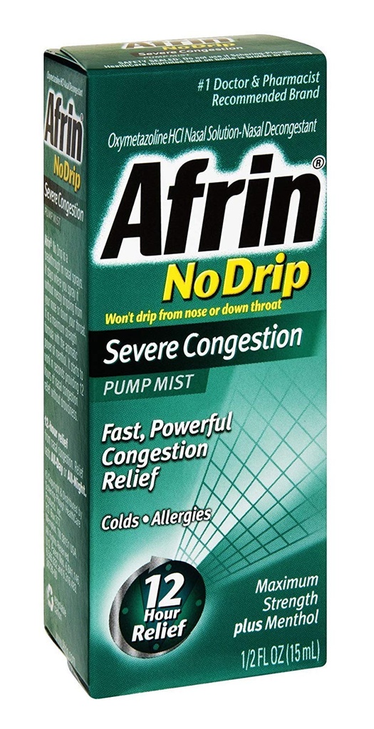 Afrin No Drip Severe Congestion Pump Mist 15 mL (Pack von 6)