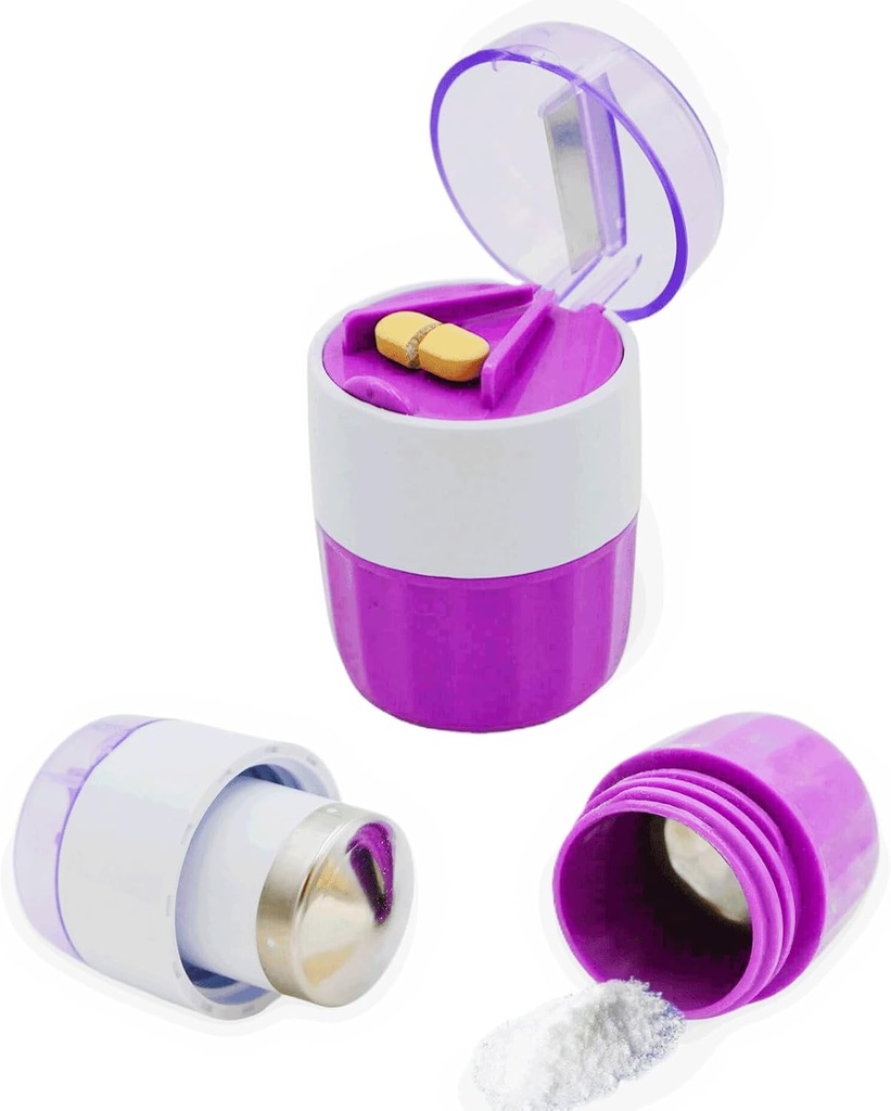 KIRIYUUK Pille Crusher und Grinder, Crushes Mehrere Tabletten zu einem feinen Pulver, Edelstahl, perfekt für Reisen, Ablet Pulverizer Geeignet für Reisen,Große Futter Tube-Nutzung und Haustiere, Tägliche Nutzung