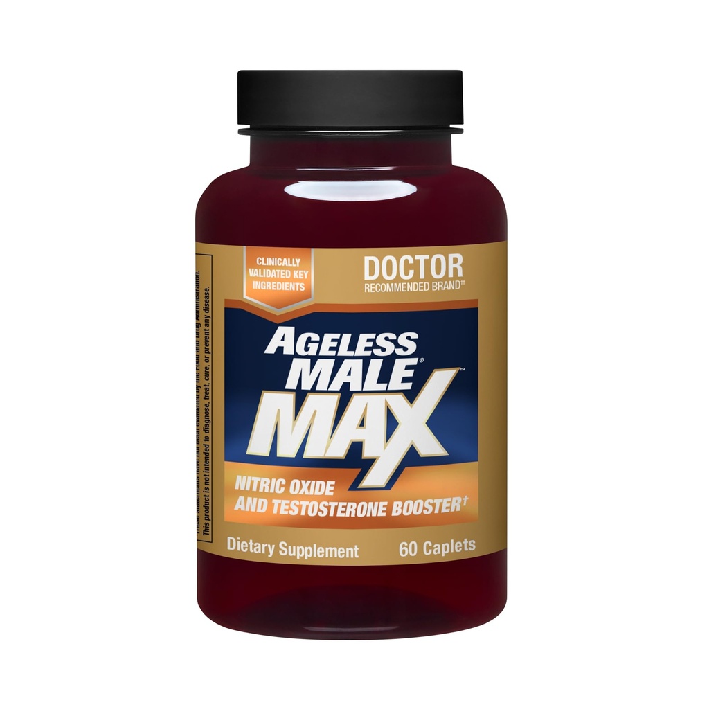 Alterless männlich Max Total Testosteron Booster Supplement für Männer, 60 Caplets