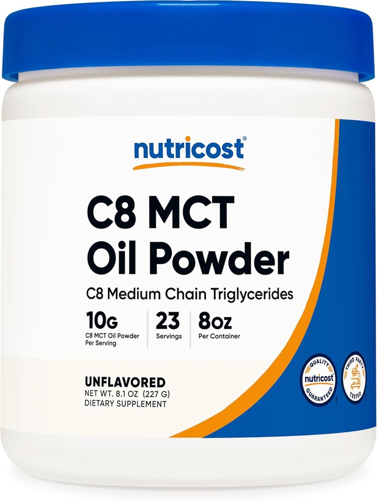 Nutricost C8 MCT Ölpulver 23 Portionen (8oz) - 95% C8 MCT Ölpulver