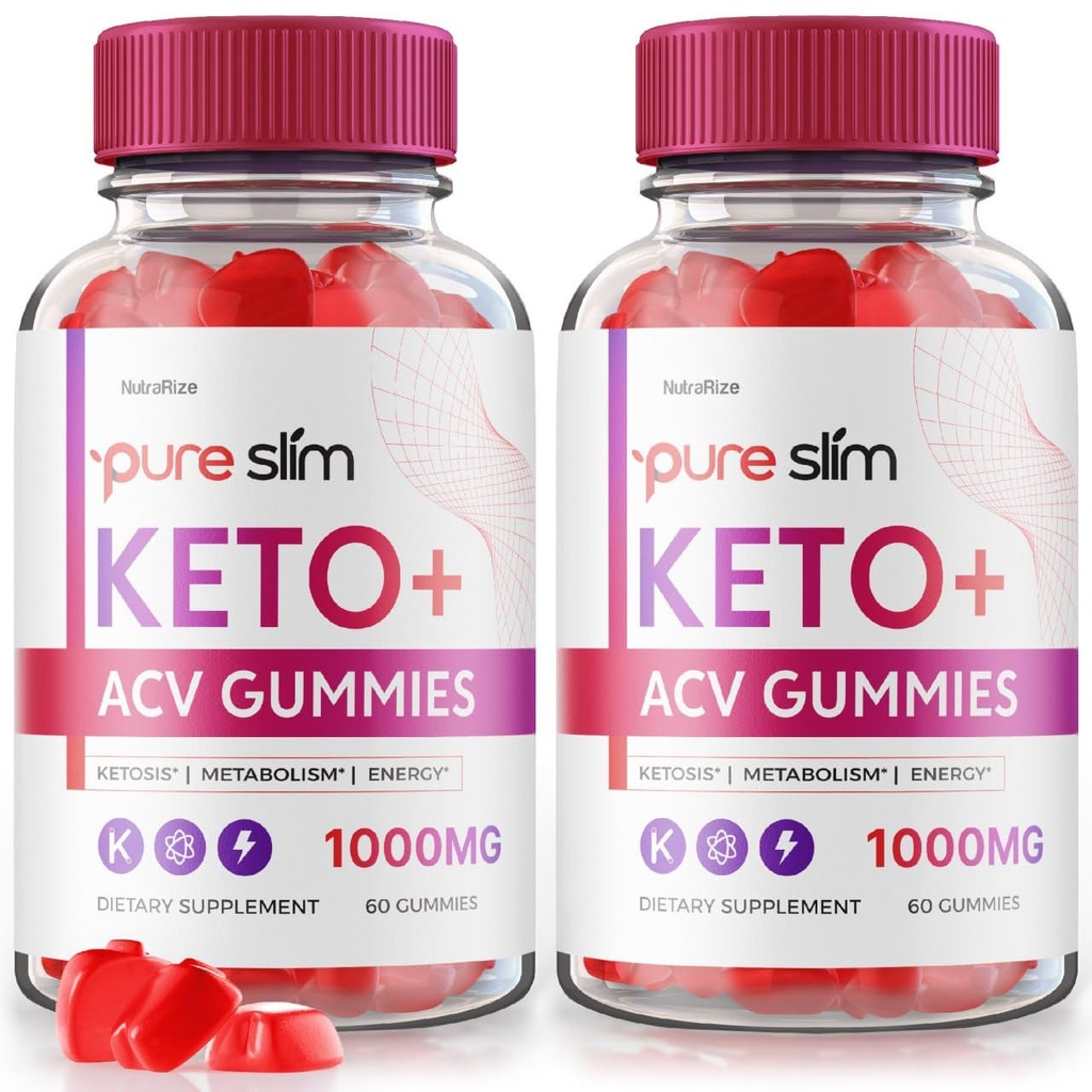 NutraRize (Pack mit 2 Pure Slim Keto + ACV Gummis für erweiterte Gewichtsverlust, maximale Festigkeitsergänzung (120 Gummi)