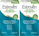 Estroven Complete + Ashwagandha Multi-Symptom Menopause Supplement für Damen - Klinisch bewährte Zutaten bieten Menopause Relief & Nacht Sweats + Hot Flash Relief* - 4 Monate Versorgung (Pack mit 2)