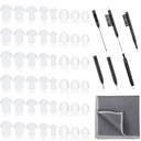 48 Stück Hörgerät Tipps Hörgerät Dome Universal Dome für Earbud Tip Ersatz, BTE Sound Amplifier Zubehör und 7 Stück Reinigungswerkzeuge mit Velvet Bag