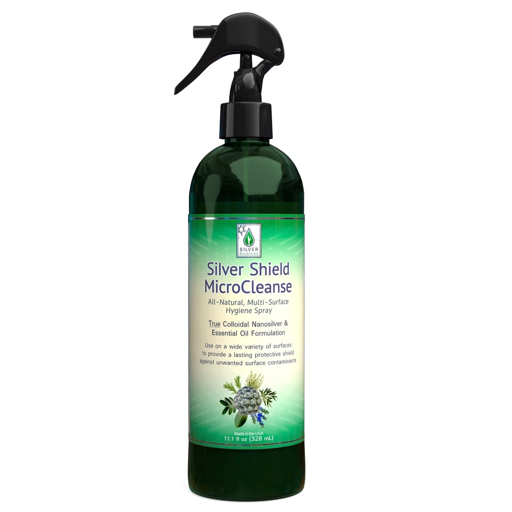 Silver Shield Sanitizer, All Natural Colloidal Silver MicroCleanser, 12 Unzen.