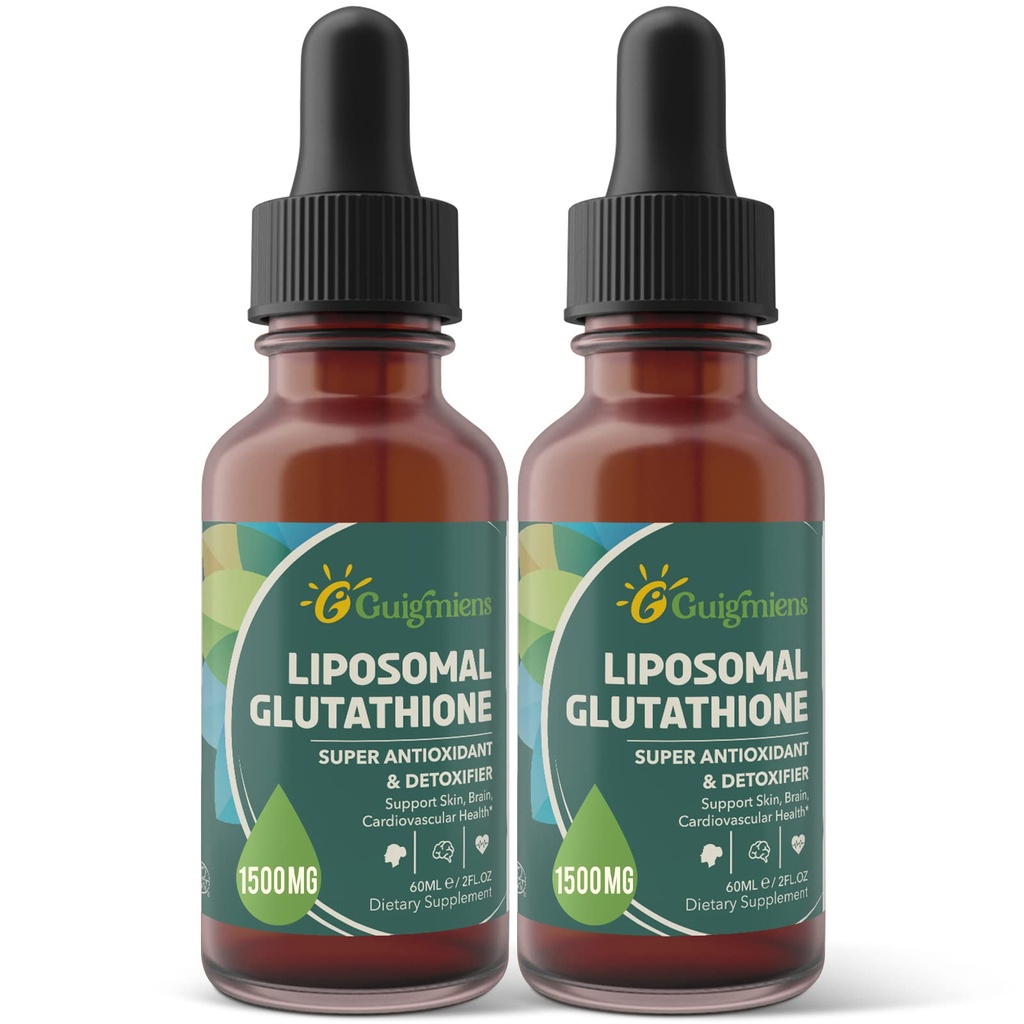 Liposomaler Glutathion, Überlegene Absorption, Flüssiger Glutathion-Zusatz, Leistungsstarker Antioxidant, Leberentgiftung, Immunverbesserer, Sojafrei, Non-GMO, Vegan & Gluten Fre, 4 Flo.oz,1500 mg