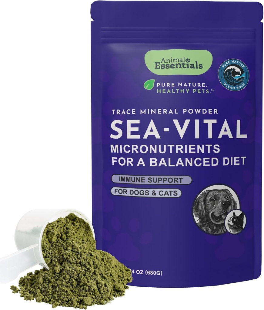 Animal Essentials Ocean Kelp für Hunde & Katzen - Schilddrüsenunterstützung, Schilddrüsenergänzung, See Kelp, Kelp Powder, Trace Mineral Supplement - 24 Oz