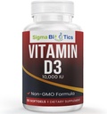 Vitamin D 10.000 IU - Knochen- und Immununterstützungsergänzungsmittel - Non-GMO Vitamin D Softgels für Calcium Absorption & Wellness - 250 mcg Cholecalciferol - 60 Softgels