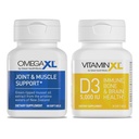 OmegaXL Joint Support Supplement - 60 Softgels & VitaminXL D3 High Potency Daily Vitamin D 5000 IU 125mcg Immununterstützungsergänzung (30 Softgels) - 2 Pack