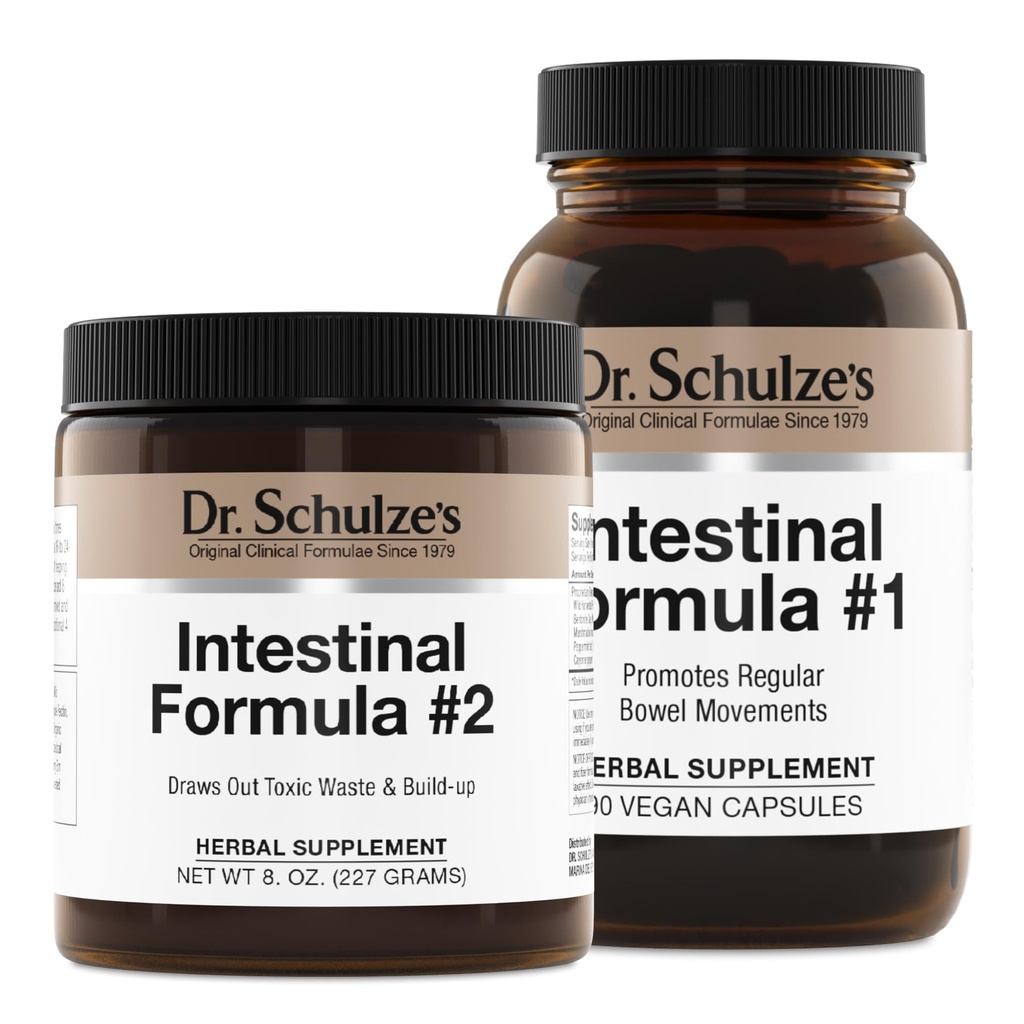 Formule intestinale no 2 du Dr Schulze (8 Ounces) et Capsules de Formule intestinale no 1 (90 Capsules) - Suppléments à base de plantes biologiques