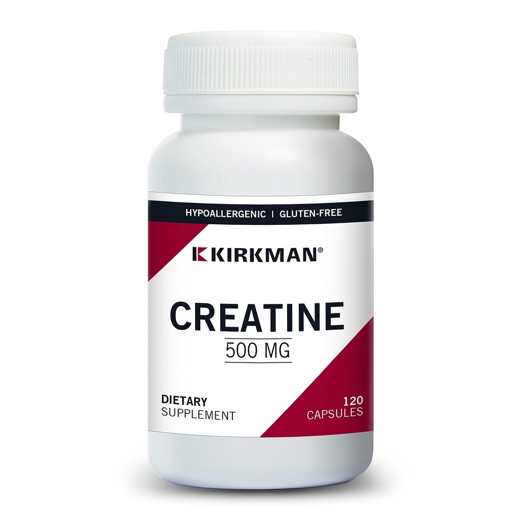 Kirkman Creatine 500 mg - Hypoallergénique - 120 Capsules végétariennes - Acid Amino