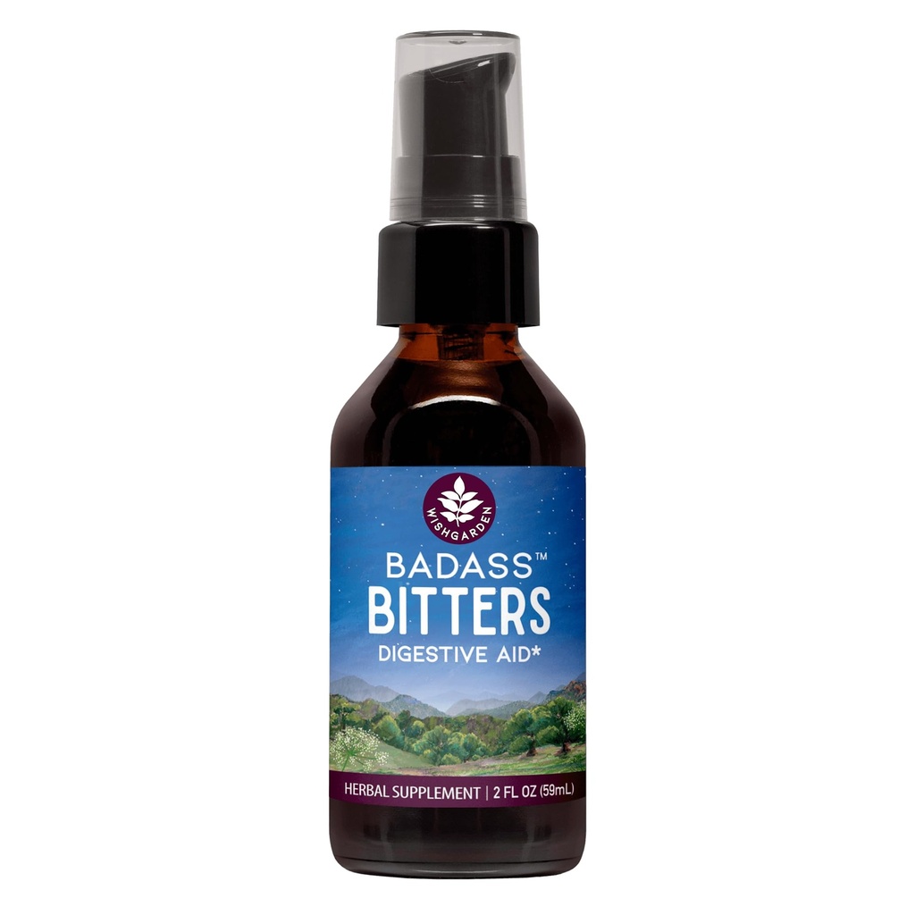 WishJarden Herbes Badass Bitters - All-Natural Digestive Bitters Made with Gentian Root, Orange Peel & Fenugreek Seed, Bitters for Digestion Stimule Digestive Enzymes Function, Suédois Bitters, 2oz