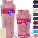 2 PACK, 28 oz & 20 oz Shaker Bottles mit leistungsstarken Draht Whisks für Proteinmischungen | Leakproof Blender Shaker Bottle Pack | BPA-Free & Geschirrspüler Safe | Shaker Bottle | Shaker Cups für Shaker