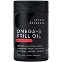 Sportforschung Krillöl-Ergänzung mit EPA & DHA Omega 3, Phospholipide & Astaxanthin aus antarktischem Krill - Höchste Konzentration von Krillöl für Männer und Frauen - 500 mg, 120 Softgel-Kapseln
