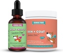 WONDER PAWS Milchdistel Tropfen Plus Haut + Mantel Weiche Kauen - für Hunde Leber und Nieren Unterstützung, Detox & Haut und Mantel Gesundheit - Milchdistel 2 Unzen - Haut + Mantel 70 Chews