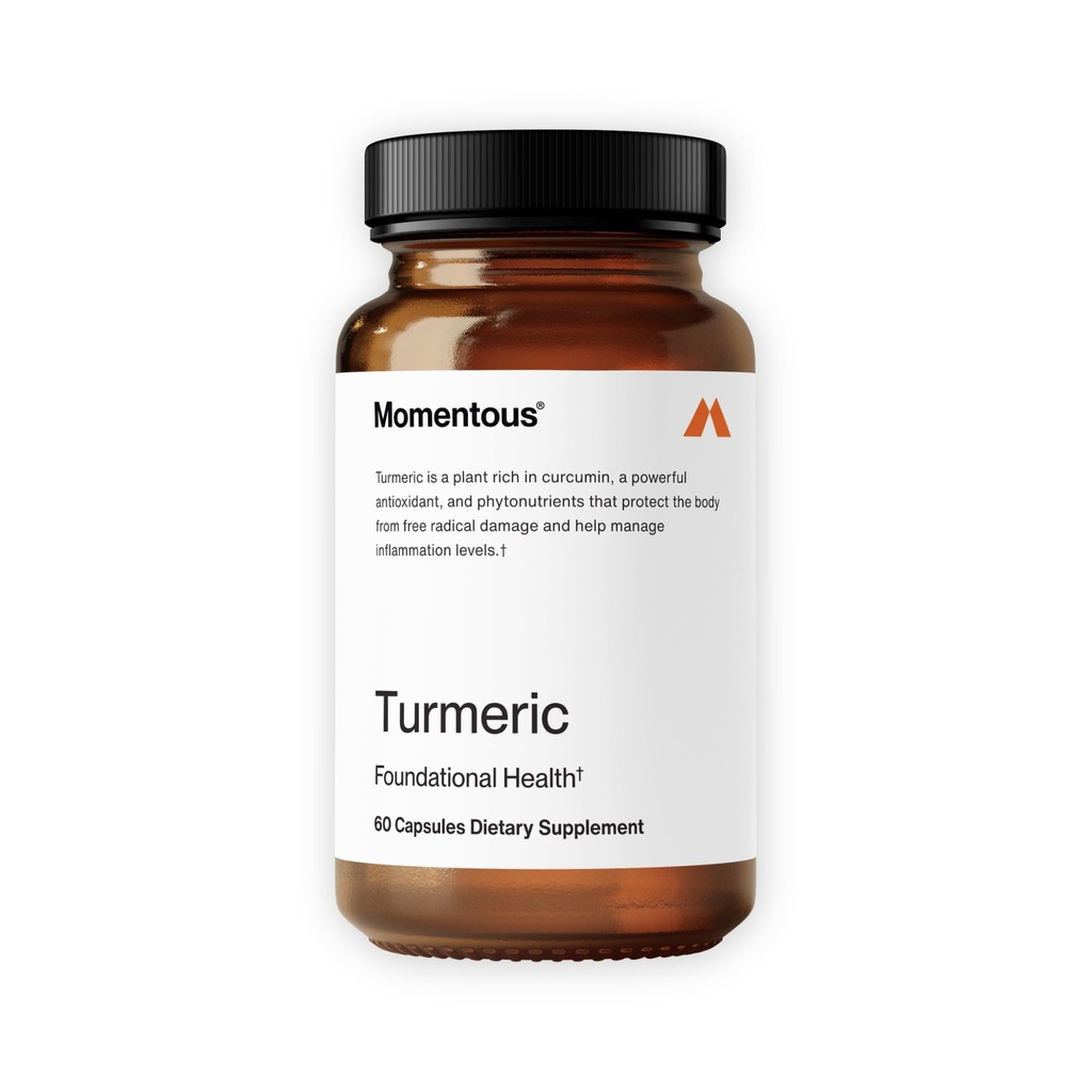 Momentous Turmeric Supplement 1.000 mg - Natürliche antioxidative Kurkuma für die Grundgesundheit - NSF zertifiziert für Sport - Glutenfrei - 30 Servierungen - 60 Kapseln