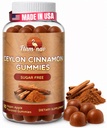 Sugar Free Ceylon Cinnamon Gummies Zuckerregulation, Neuroprotektiv- Ergänzung mit Chrom und Cinnamon Bark- Alternative zu Cinnamon Kapseln - 90 Chews