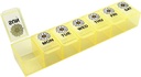 EZY DOSE Weekly (7-Day) Daily Pill Case, planificateur de médicaments, organisateur de vitamines, contenant de supplément, grands compartiments, Jaune Daisy Days Design, facile à ouvrir, voyage-friendly, sans BPA
