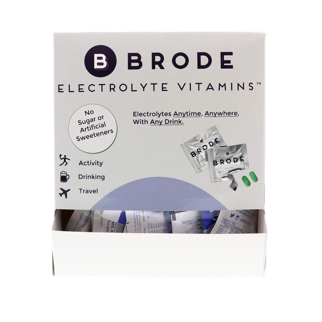 Vitamine électrolyte brode - Comprimés électrolytes à sucre zéro portable - pour les sports, la vie nocturne, Jet Lag, 5 électrolytes essentiels + 9 vitamines 100-Packets