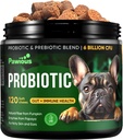 Probiotika für Hunde - Verdauungsenzyme Gut Flora, Verdauungs-Gesundheit, Immunsystem - Durchfall-Unterstützung, juckende Haut, Allergien - Kürbis, Flaxseed Meal, Papaya Powder - Probiotic Chews für Hunde