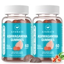 AFXMATE Ashwagandha Gummies & Vitamin D Gummis für Männer & Frauen 120 Count Aswangdha Supplement (Non-GMO, Sugar Free & Gluten Free)