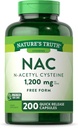 Nature's Truth NAC N-Acetyl Cystein | 1,200mg | 200 Kapseln | Free Form Amino Säure | Non-GMO & Gluten Kostenlose Ergänzung