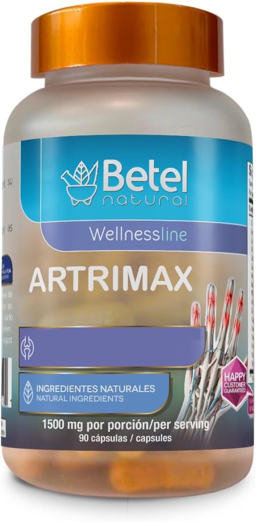 Betel Natural Artrimax Premium Arnica, Curcuma, Glucosamin für gesunde Gelenke - 90 Kapseln