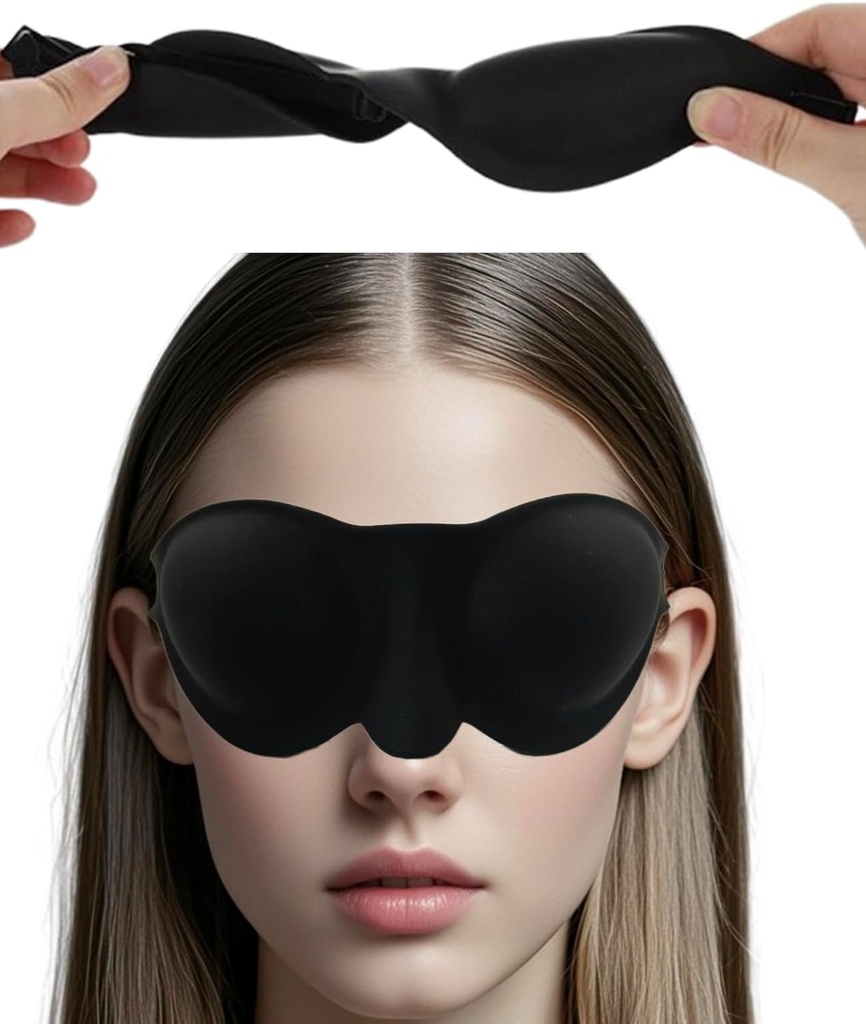 Feuchtigkeitskammer Gläser für trockene Augen Relief, 3D Silikon Hydrating Schlafbrillen mit weichen und bequemen,Schläppchen für CPAP Benutzer, Verstellbarer Riemen