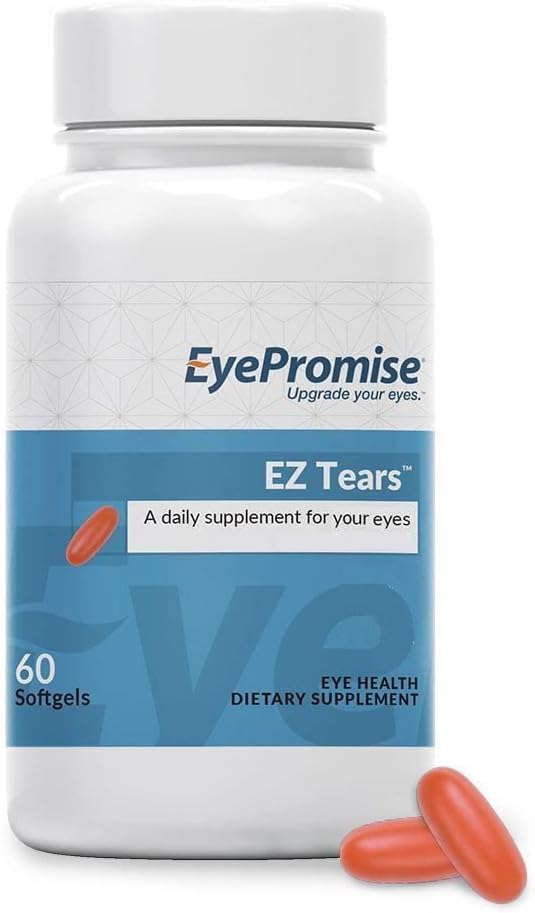 EyePromise EZ Tears Eye Vitamin - 60 Softgels, 30-Day Supply - Augenergänzung mit Omega 3s, Primrose Oil & Turmeric Root Extract - Ziele Augenreizung, Trockenheit, Itchiness & Redness
