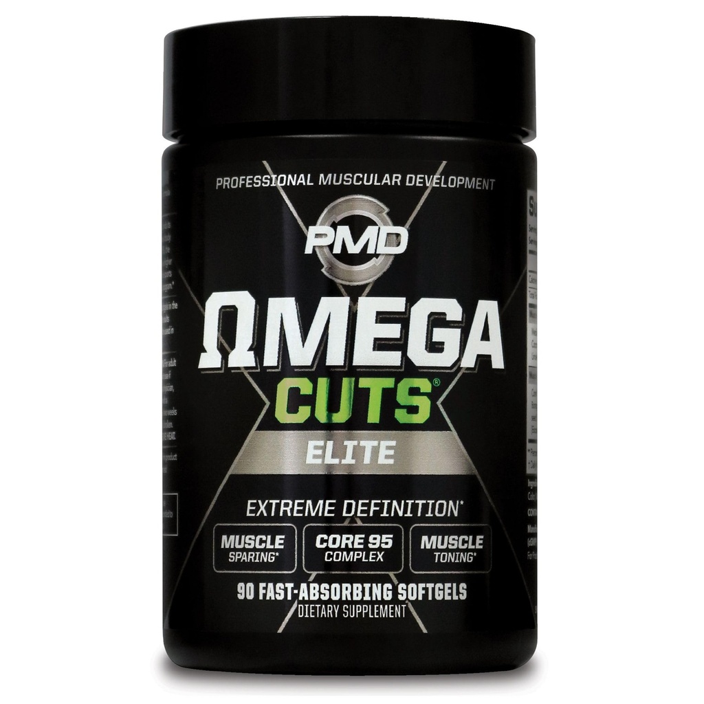 PMD Sports Omega Cuts Elite Fat Loss-Muscle Defining Formula - Omega Fatty Acids, MCT's und CLA für Muskeldefinition und Wartung - Keto Friendly für Frauen und Männer - Stimulant Free (90 Softgels)