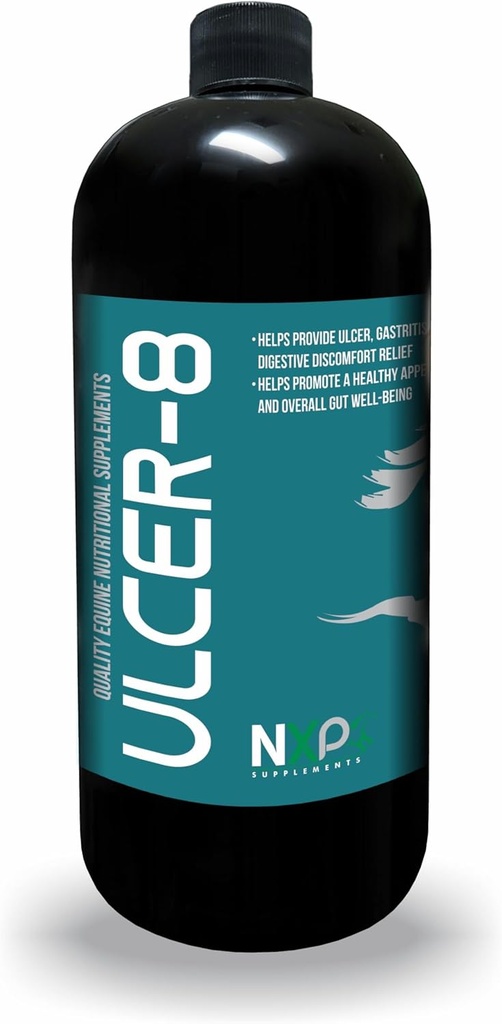 Ulcer-8 - Ulcer Gastritis & Colic Relief Appetite Verdauungsergänzung für Pferde durch NXP Ergänzungen - 1 Quart (32 oz)
