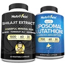 Nutrivein Premium Shilajit Kapseln & Liposomal Glutathion Ergänzung Bundle: High-Absorption Glutathione Liposomal & Shilajit Kapseln für Männer & Frauen - Leber, Detox, & Vitalität