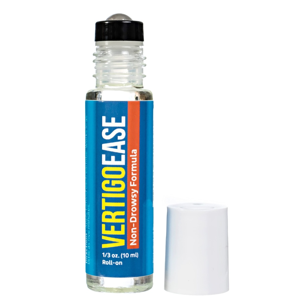 Basic Vigor Vertigo Ease Roll-On (10ml) - Vertige naturelle et à action rapide et soutien aux étourdissements avec lavande, gingembre, encens et huiles essentielles - Combat Voyage Maladie