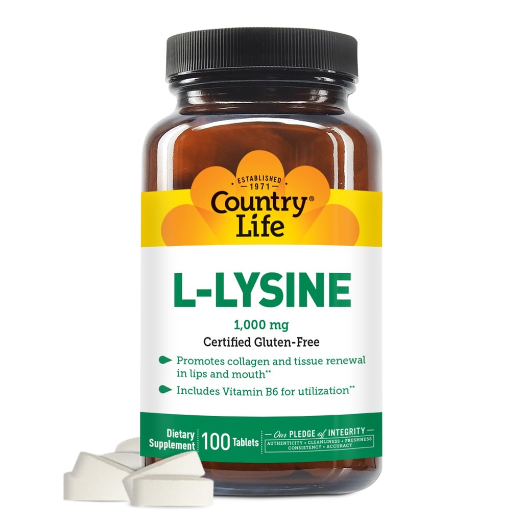 VITAMINS DE LA VIE DE PAYS L-Lysine 1000 Mg avec B-6, 2,5 Livres