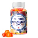 Calcium Magnesium Zink-Ergänzungsgummis - mit Vitamin D3 K2 Magnesium Glycinat - Orange Berry Flavored Vegan Zuckerfrei Glutenfrei Kaubar für Männer Frauen Kinder