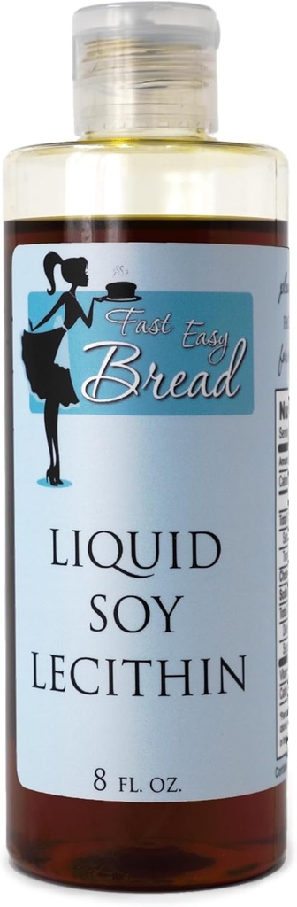 Fast Easy Bread Soy Lecithin Liquid (8 oz) | Easy-to-Use | Available in Mess-Free Squeezable Bottle | Natural Food-Grade Emulsifier | Enhances Dough Texture and Ingredient Distribution